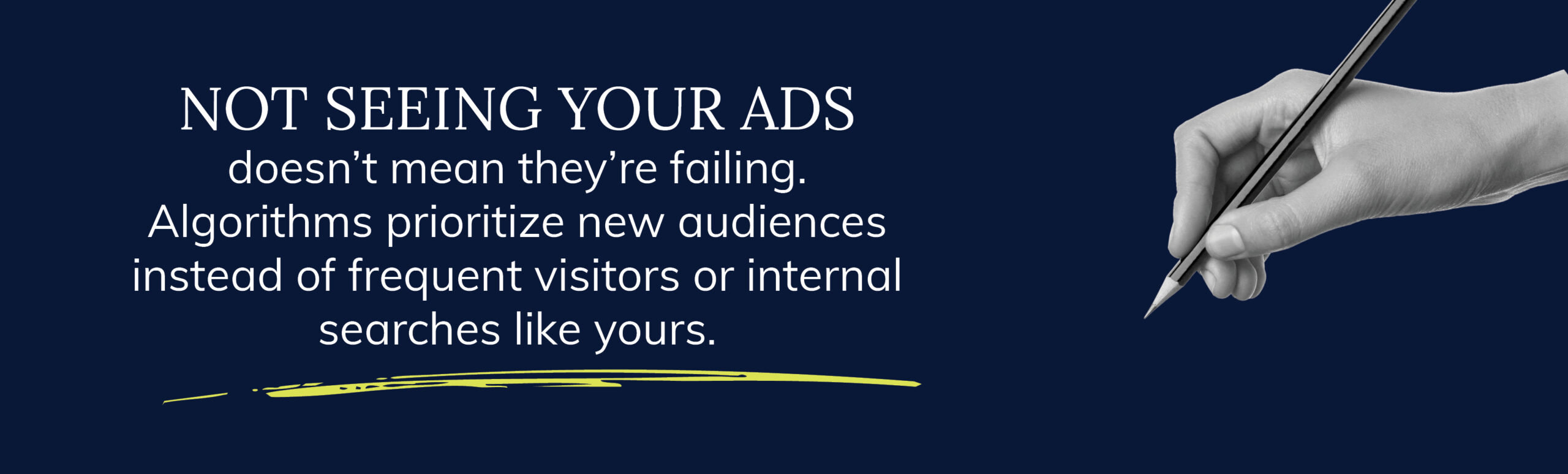 hand holding a pencil with text overlay